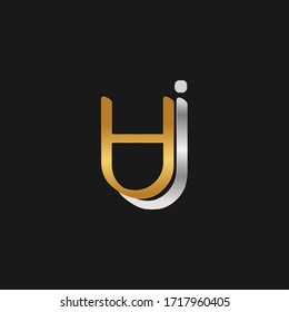 SILVER AND GOLD INITIAL AJ JA LETTER LOGO