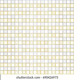 silver gold mesh of squares or cells.  texture for your amazing design or headline. Abstract geometric mosaic digital style.