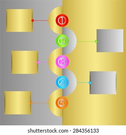 silver gold modern time line template for website computer graphic and technology. text box. number