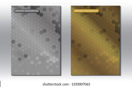 Silver and gold polygon template.
