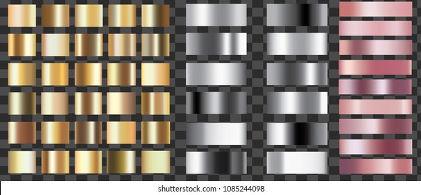  Silver gold  rose foil gradient set,  template collection border, frame, ribbon design.  High resolution. 
