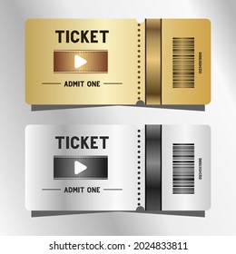 silver and gold ticket template