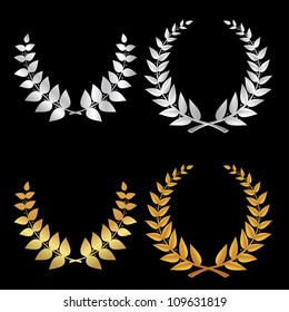 Silver and Gold Wreath sports, symbol of victory in the vector