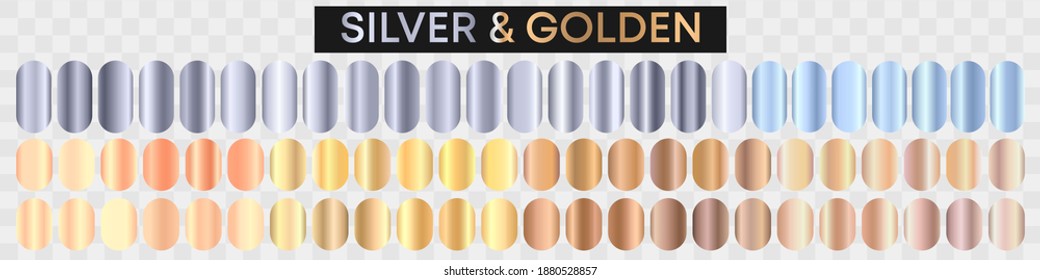 Silver and Golden gradient collection. Vector illustration