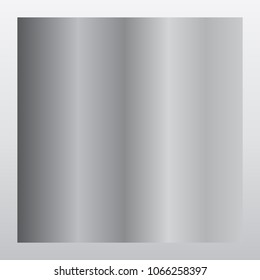 Silver gradient background. Silver design texture for ribbon, frame, banner. Abstract silver gradient template. Metal shine steel plate. Metallic light chrome pattern Vector illustration