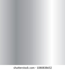 Silver gradient background. Silver design texture for ribbon, frame, banner. Abstract gradient template. Metal shine steel plate. Metallic light chrome pattern Vector illustration