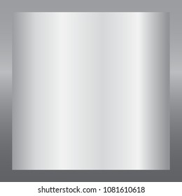 Silver gradient background. Silver design texture for ribbon, frame, banner. Abstract silver gradient template. Metal shine steel plate. Metallic light chrome pattern Vector illustration