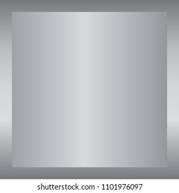 Silver gradient background. Silver design texture for ribbon, frame, banner. Abstract silver gradient template. Metal shine steel plate. Metallic light chrome pattern Vector illustration
