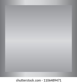 Silver gradient background. Silver design texture for ribbon, frame, banner. Abstract silver gradient template. Metal shine steel plate. Metallic light chrome pattern Vector illustration