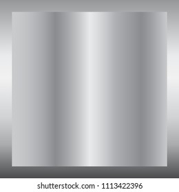 Silver gradient background. Silver design texture for ribbon, frame, banner. Abstract silver gradient template. Metal shine steel plate. Metallic light chrome pattern Vector illustration