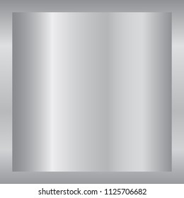 Silver gradient background. Silver design texture for ribbon, frame, banner. Abstract silver gradient template. Metal shine steel plate. Metallic light chrome pattern Vector illustration