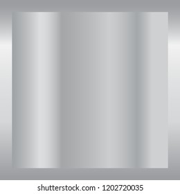 Silver gradient background. Silver design texture for ribbon, frame, banner. Abstract silver gradient template. Metal shine steel plate. Metallic light chrome pattern Vector illustration