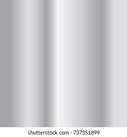 Silver gradient background. Silver design texture for ribbon, frame, banner. Abstract silver gradient template. Metal shine steel plate. Metallic light chrome pattern Vector illustration