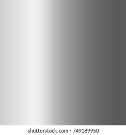 Silver gradient background. Silver design texture for ribbon, frame, banner. Abstract silver gradient template. Metal shine steel plate. Metallic light chrome pattern Vector illustration