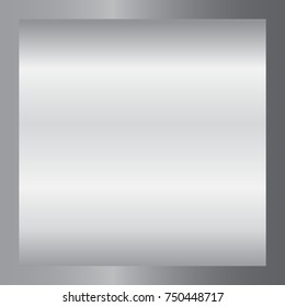 Silver gradient background. Silver design texture for ribbon, frame, banner. Abstract silver gradient template. Metal shine steel plate. Metallic light chrome pattern Vector illustration
