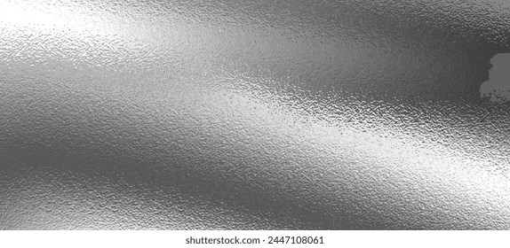 Silver gradient background. Foil paper, glitter effect. Chrome metal grey pattern. Gradation noise texture. Vector abstract illustration for web, card, bg, certificate design