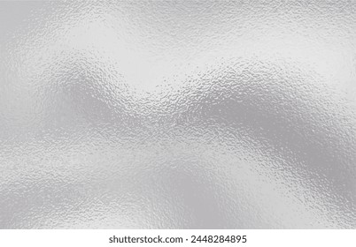 Silver gradient background. Foil paper, glitter effect. Chrome metal grey pattern. Gradation noise texture. Vector abstract illustration for web, card, bg, certificate design