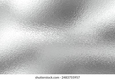 Silver gradient background. Foil paper, glitter effect. Chrome metal grey pattern. Gradation noise texture. Vector abstract illustration for web, card, bg, certificate design