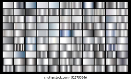 Ilustración metálica de la textura del icono del vector de gradiente plateado. Diseño abstracto realista sin fisuras para marco, cinta, banner, moneda y etiqueta. Elegante plantilla de luz y brillo