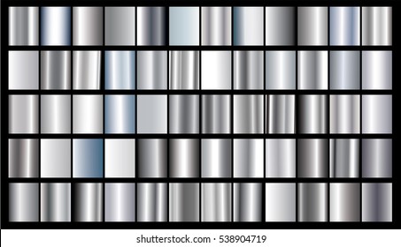 Silver gradient background vector icon texture metallic illustration. Realistic abstract design seamless pattern for frame, ribbon, banner, coin and label. Elegant light and shine template