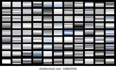 Silver gradient background vector icon texture metallic illustration. Realistic abstract design seamless pattern for frame, ribbon, banner, coin and label. Elegant light and shine template
