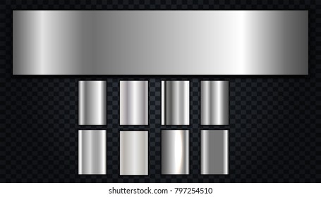 Silver gradient background vector icon texture metallic illustration. Realistic abstract design seamless pattern for frame, ribbon, banner, coin and label. Elegant light and shine template.eps10