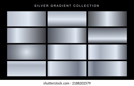 Silver gradient collection. Silver background texture icon vector illustration. Editable stroke. EPS 10.