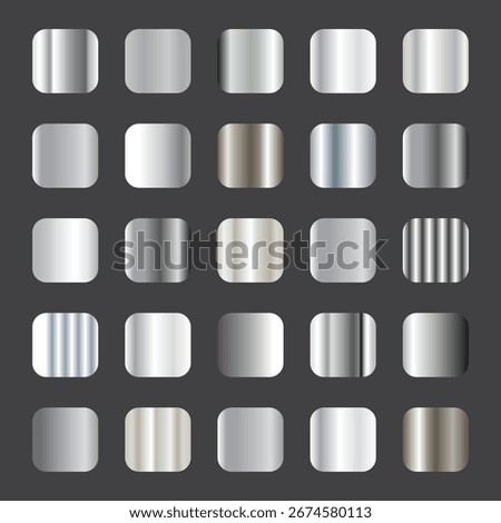 Silver Gradient Color Palette Background Vector illustration