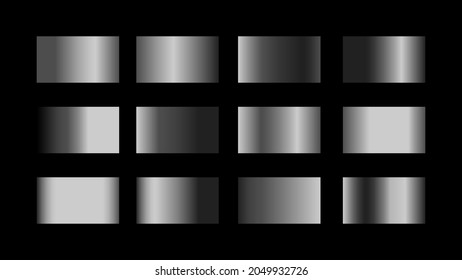 Silver Gradient Color Swatches Set Isolated Stock Vector (Royalty Free ...