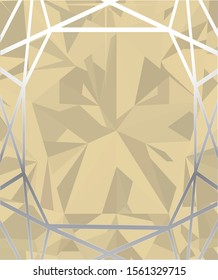 silver gradient diamond shape for wedding or birthday invitation. yellow background