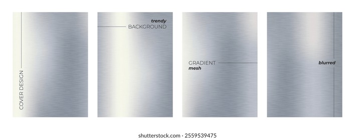 Silver gradient and metallic texture effect. Aluminum polished. Futuristic modern design template for wallpaper, poster, presentation, cover, banner, brochure, flyer, website, advertising, landing