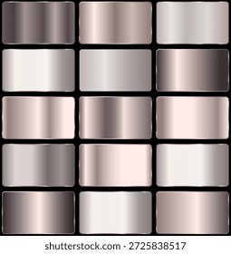 silver gradient palette. Big set of silver gradients. silver metal gradient palette..