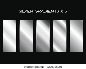 Silver Gradient Set, Silver Abstract Golden Gradient Colors