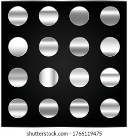 Gradiente plateado. Conjunto de gradientes metálicos de plata.