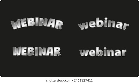 Silver gradient with text webinar on black background