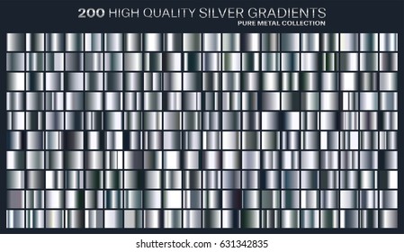 Silver gradient,pattern,template.Set of colors for design,collection of high quality gradients.Metallic texture,shiny background.Pure metal.Suitable for text ,mockup,banner, ribbon or ornament.