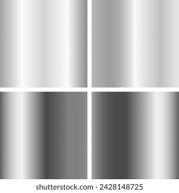 degradados plateados, textura metálica. Vector