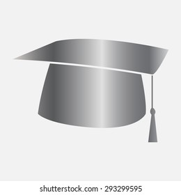 Silver Graduation cap icon