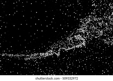 Silver grainy abstract texture. on black background. Snowfall effect. Distress overlay textured. Vector illustration,eps 10.