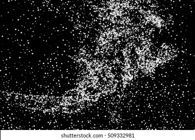 Silver grainy abstract texture. on black background. Snowfall effect. Distress overlay textured. Vector illustration,eps 10.