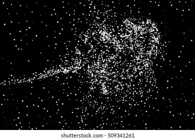 Silver grainy abstract texture. on black background. Snowfall effect. Distress overlay textured. Vector illustration,eps 10.