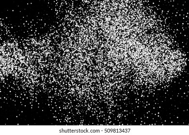 Silver grainy abstract texture. on black background. Snowfall effect. Distress overlay textured. Vector illustration,eps 10.