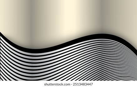 Silver gray abstract background with wavy pattern, 3d vector illustration.
