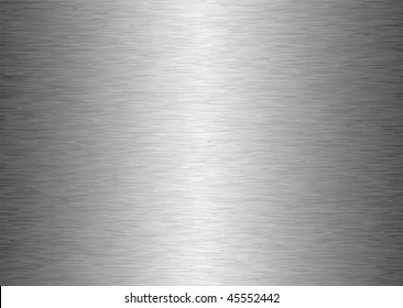 Silver Gray Brushed Aluminum Metal Background With Light Reflection