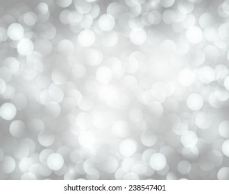 silver gray Defocused Light, Flickering Lights, Vector abstract festive background with bokeh defocused lights. 