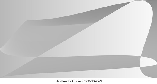 Silver Gray Fluid Shape Illustration. Digital Smooth Technology Minimal Trendy Background. Dynamic Modern Layers Grey Smooth Surface. Futuristic Monochromatic Metallic Alluminium Gradient Mesh.
