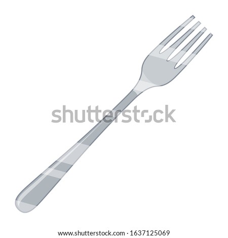Silver gray fork icon isolated on white background. Vector illustration
