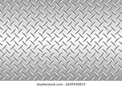Silver gray metal background, 3D polished chrome metallic and shiny diamond plate texture