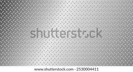 Silver gray metal background, 3D polished chrome metallic and shiny diamond plate texture, vector illustration. 
