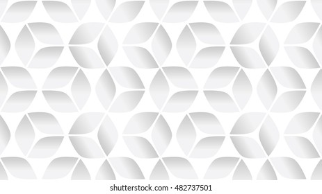 Silver or Gray Seamless Abstract 3D Square Background with Cubes Arranged in Hexagon Pattern with Gradients